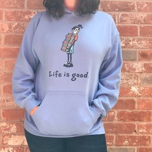 “Life is Good” Cozy Blue Hoodie